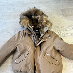 New !! MACKAGE Dixon Fur-Trimmed Down Bomber Jacket NEW